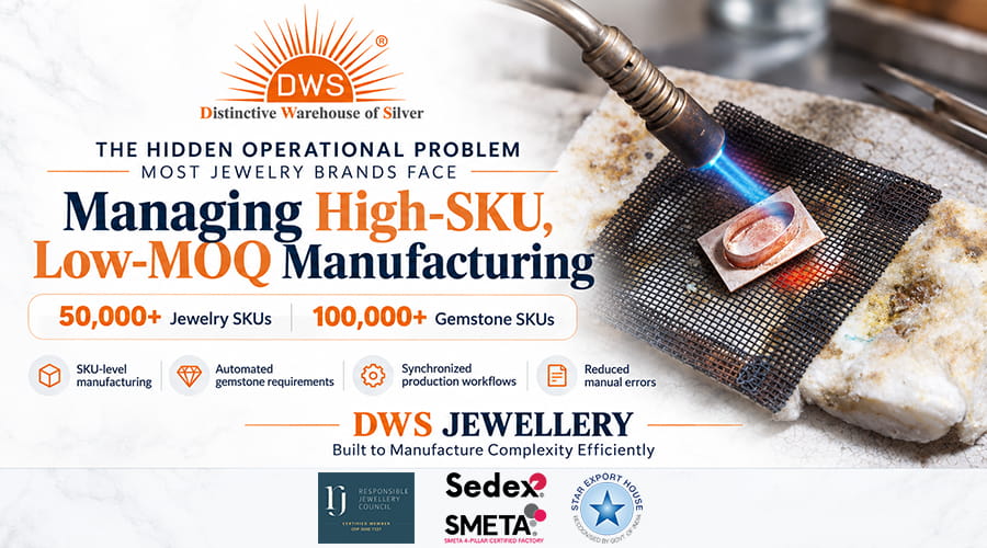 The Hidden Operational Problem Most Jewelry Brands Face: Managing High-SKU, Low-MOQ Manufacturing The Hidden Operational Problem Most Jewelry Brands Face: Managing High-SKU, Low-MOQ Manufacturing
